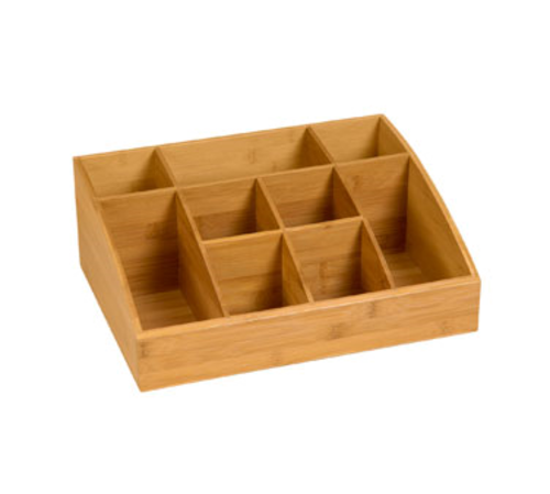Rosseto 9 Compartment Display Organizer - 16x12x6" Bamboo (SB103)-cityfoodequipment.com