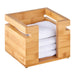 Rosseto 6 5/16" Square Napkin Holder - Bamboo, Natural Finish (SB107)-cityfoodequipment.com