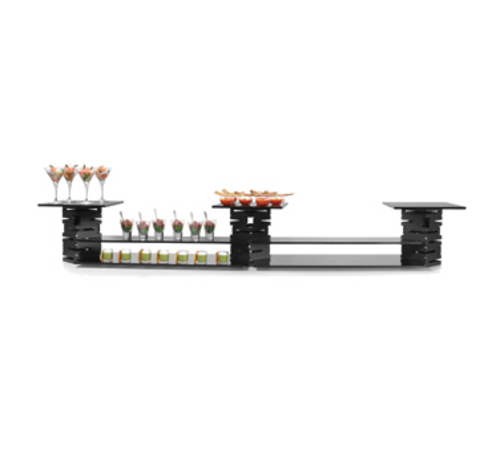Rosseto 10 Piece Display Riser Kit - Black/black Glass (SK022)-cityfoodequipment.com