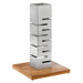 Rosseto 22 1/2" Display Riser W/ Wood Base, Stainless (SM162)-cityfoodequipment.com