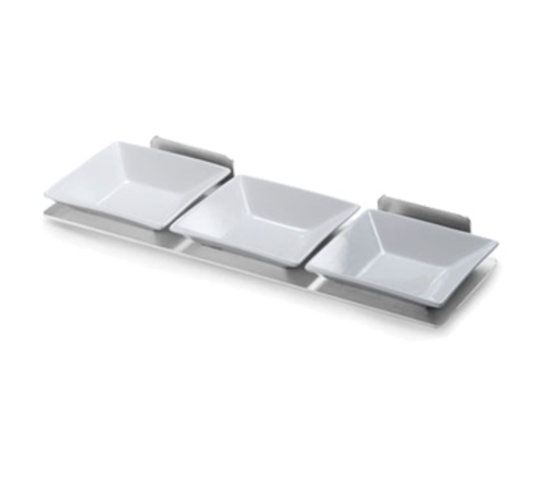 Rosseto Spice Shelf - 3 Porcelain Bowls, Stainless (SM215)-cityfoodequipment.com