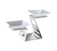 Rosseto 2 Tier Swan Display Riser - (2)bowls, Stainless (SM221)-cityfoodequipment.com