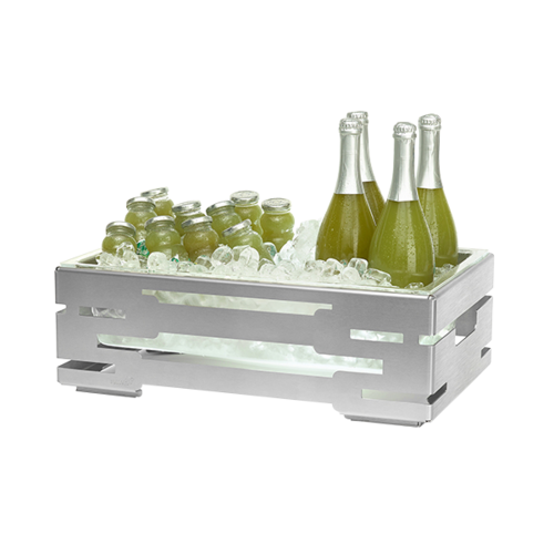 Rosseto Rectangular Cooling Tub - 21 3/5"L X 13 9/16"W X 7"H, Stainless Steel (SM243)-cityfoodequipment.com