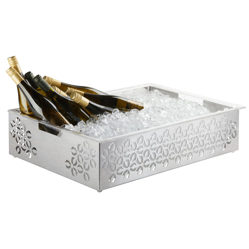 Rosseto Rectangular Ice Housing - 26 1/2"L X 18 1/2"W X 7"H, Stainless Steel (SM264)-cityfoodequipment.com