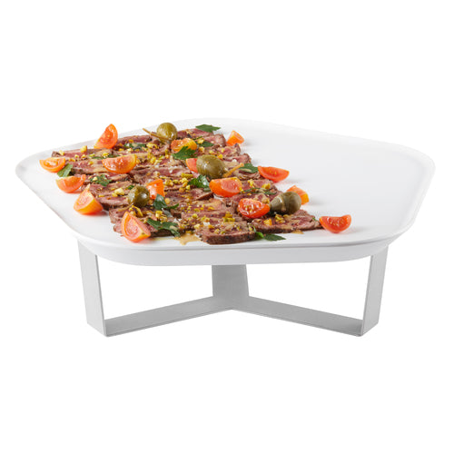 Rosseto 4" Display Riser W/ 12 1/4" Melamine Tray, Stainless (SM269)-cityfoodequipment.com