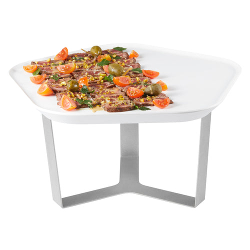 Rosseto 7" Display Riser W/ 12 1/4" Melamine Tray, Stainless (SM270)-cityfoodequipment.com