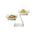 Rosseto 2 Tier Display Riser Set W/ (2) Square Melamine Bowls, Stainless (SM282)-cityfoodequipment.com