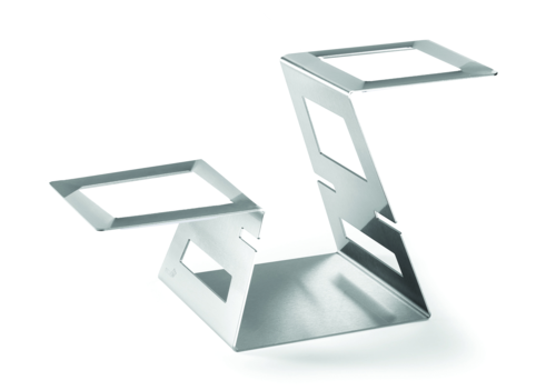 Rosseto 2 Tier Display Riser for Square Bowls, Stainless Steel (SM356)-cityfoodequipment.com