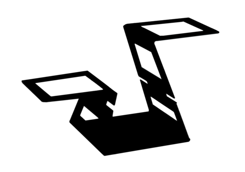 Rosseto 2 Tier Display Riser For Square Bowls, Black Matte (SM357)-cityfoodequipment.com