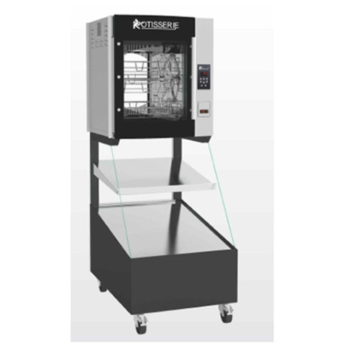 Rotisol USA 5.320IF2LSP8 27 1/4" Combination Roti-Roaster Rotisserie on Self Service Hot Food Display - 2 Shelves, 208-240v/-cityfoodequipment.com