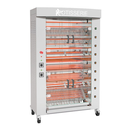 Rotisol USA FB1160-8E-SS Electric 8 Spit Commercial Rotisserie w/ 40 Bird Capacity, 208-230v/3ph-cityfoodequipment.com