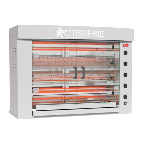 Rotisol USA FB1400-4E-SS Electric 4 Spit Commercial Rotisserie w/ 24 Bird Capacity, 208-230v/3ph-cityfoodequipment.com