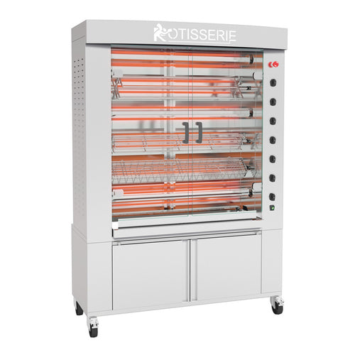 Rotisol USA FB1400-6E-SS Electric 6 Spit Commercial Rotisserie w/ 36 Bird Capacity, 208-230v/3ph-cityfoodequipment.com