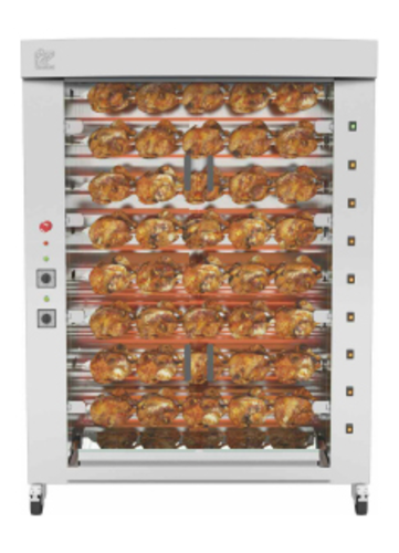Rotisol USA FB1400-8E-SS Electric 8 Spit Commercial Rotisserie w/ 48 Bird Capacity, 208-230v/3ph-cityfoodequipment.com