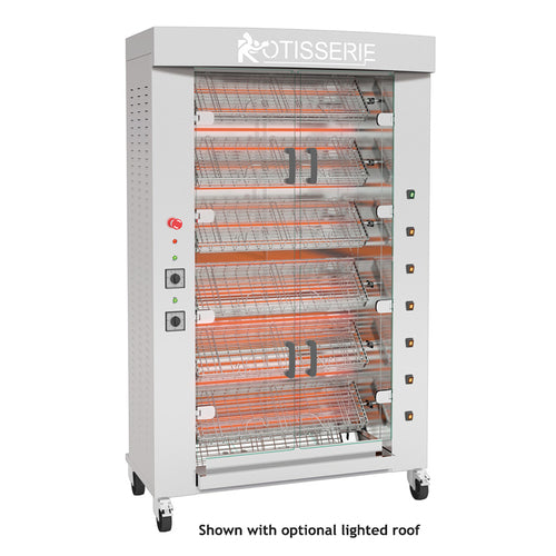 Rotisol USA FBS1160-6E-SS Electric 6 Spit Spatchcock Commercial Rotisserie w/ 24 Bird Capacity, 208-240v/3ph-cityfoodequipment.com