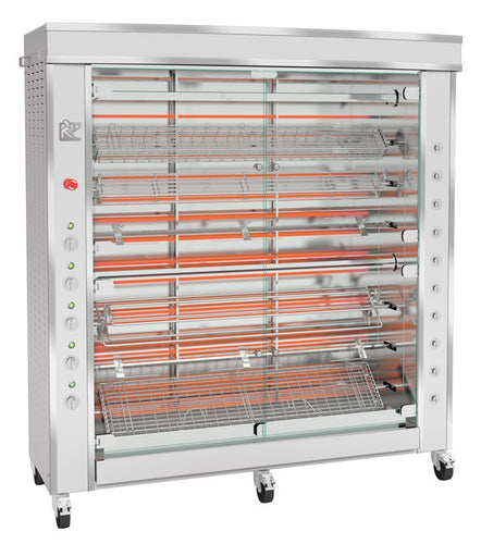 Rotisol USA GF1675-8E-SS Electric 8 Spit Commercial Rotisserie w/ 64 Bird Capacity, 208-203v/3ph-cityfoodequipment.com