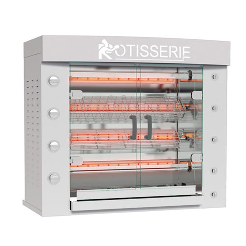 Rotisol USA FB1160-4G-SS Gas 4 Spit Commercial Rotisserie w/ 20 Bird Capacity, Natural Gas-cityfoodequipment.com