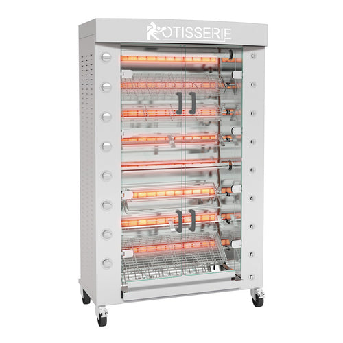 Rotisol USA FB1160-8G-SS Gas 8 Spit Commercial Rotisserie w/ 40 Bird Capacity, Natural Gas-cityfoodequipment.com