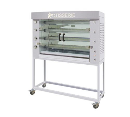 Rotisol USA FB1400-4G-SS Gas 4 Spit Commercial Rotisserie w/ 24 Bird Capacity, Natural Gas-cityfoodequipment.com