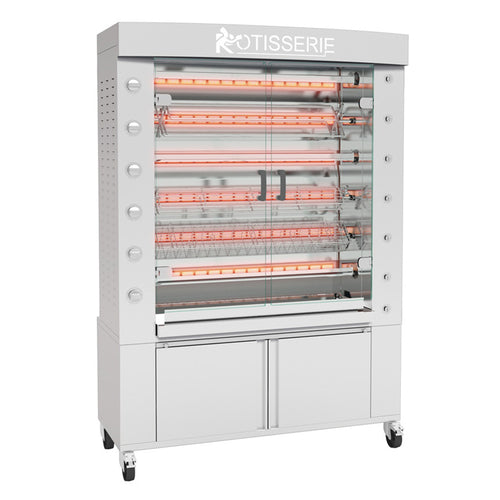 Rotisol USA FB1400-6G-SS Gas 6 Spit Commercial Rotisserie w/ 36 Bird Capacity, Natural Gas-cityfoodequipment.com