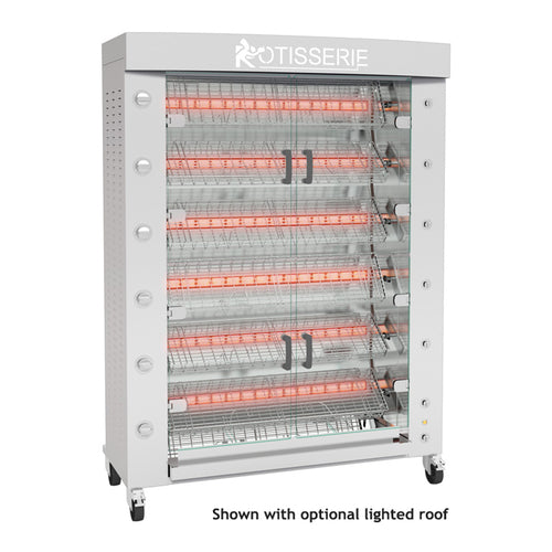 Rotisol USA FBS1400-6G-SS Gas 6 Spit Spatchcock Commercial Rotisserie w/ 30 Bird Capacity, Natural Gas-cityfoodequipment.com