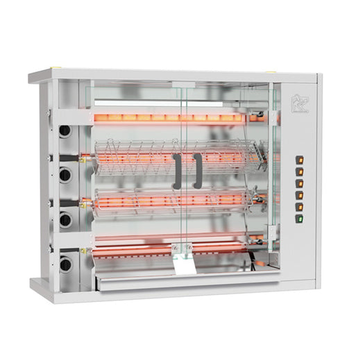 Rotisol USA FF1175-4G-SS Gas 4 Spit Commercial Rotisserie w/ 20 Bird Capacity, Natural Gas-cityfoodequipment.com