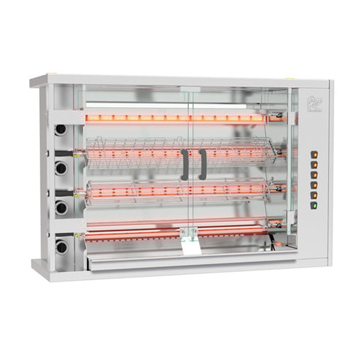 Rotisol USA FF1425-4G-SS Gas 4 Spit Commercial Rotisserie w/ 24 Bird Capacity, Natural Gas-cityfoodequipment.com