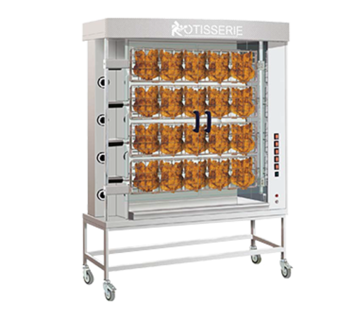 Rotisol USA FFS1425-4G-SS Gas 4 Spit Spatchcock Commercial Rotisserie w/ 20 Bird Capacity, Natural Gas-cityfoodequipment.com