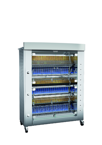 Rotisol USA GF1375-8G-SS Gas 8 Spit Commercial Rotisserie w/ 48 Bird Capacity, Natural Gas-cityfoodequipment.com