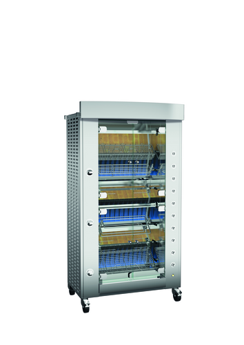 Rotisol USA GF975-8G-SS Gas 8 Spit Commercial Rotisserie w/ 24 Bird Capacity, Natural Gas-cityfoodequipment.com