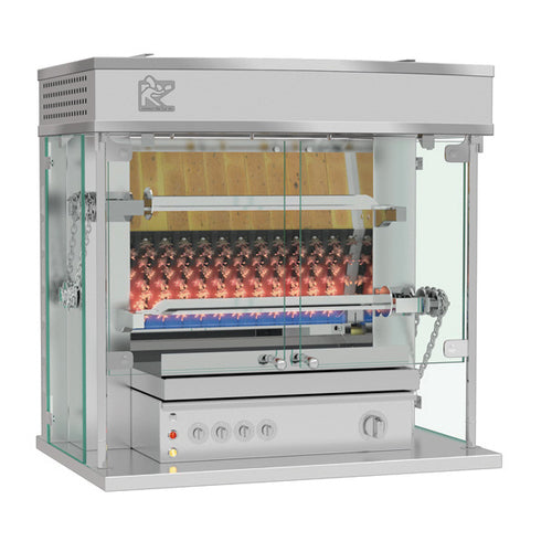 Rotisol USA MF975-2G-SS Gas 2 Spit Commercial Rotisserie w/ 6 Bird Capacity, Natural Gas-cityfoodequipment.com