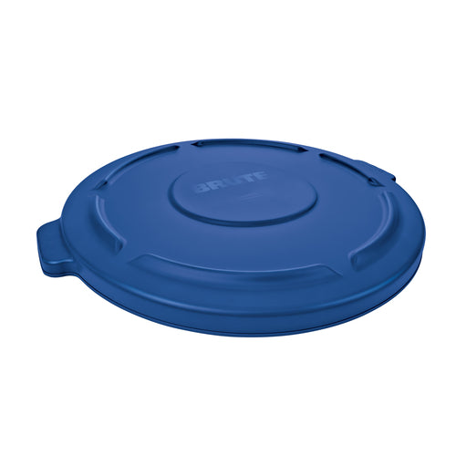 Rubbermaid 1779733 Round Flat Trash Can Lid - Plastic, Blue-cityfoodequipment.com
