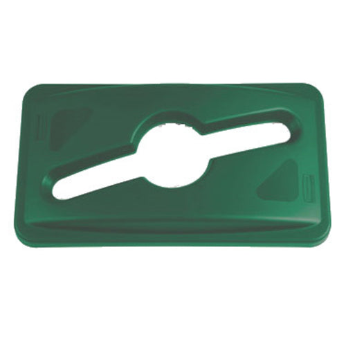 Rubbermaid 1788373 Rectangle Recycling Trash Can Lid - Plastic, Green-cityfoodequipment.com