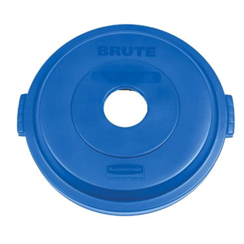 Rubbermaid 1788376 Round Recycling Trash Can Lid - Plastic, Blue-cityfoodequipment.com