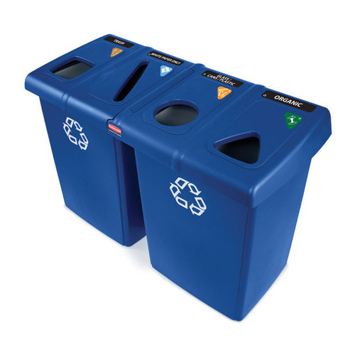 Rubbermaid 1792372 92 gal Multiple Material Recycle Bin - Indoor, Multiple Sections-cityfoodequipment.com
