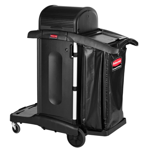 Rubbermaid 1861427 Compact Janitor Cart w/ Dome Top, Black-cityfoodequipment.com