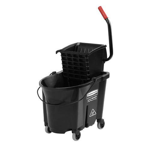 Rubbermaid 1863896 35 qt Mop Bucket Combo - Side Press Wringer, Plastic, Black-cityfoodequipment.com