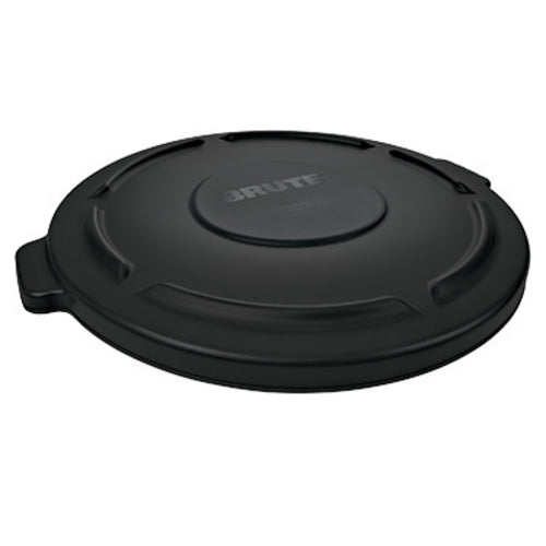 Rubbermaid 1867532 Round Flat Trash Can Lid - Plastic, Black-cityfoodequipment.com