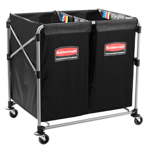 Rubbermaid 1881781 Laundry Cart w/ Collapsible Basket, 35 7/10" L x 24 1/10" W x 34"H-cityfoodequipment.com