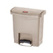 Rubbermaid 1883455 4 gal Rectangle Plastic Step Trash Can, 14 13/16"L x 9 2/32" W x 15 11/16" H, Beige-cityfoodequipment.com