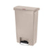 Rubbermaid 1883458 13 gal Rectangle Plastic Step Trash Can, 17 9/10" L x 11 1/2" W x 28 3/10" H, Beige-cityfoodequipment.com
