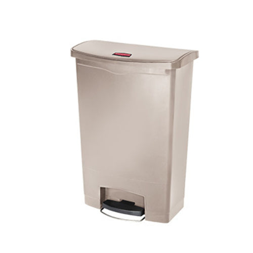 Rubbermaid 1883552 24 gal Rectangular Slim Jim? Step Trash Can - 22 7/16"L x 13 7/8"W x 32 1/2"H, Beige-cityfoodequipment.com