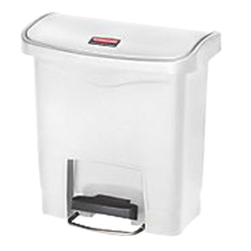 Rubbermaid 1883554 4 gal Rectangle Plastic Step Trash Can, 14 13/16"L x 9 2/32" W x 15 11/16" H, White-cityfoodequipment.com