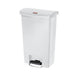 Rubbermaid 1883557 13 gal Rectangle Plastic Step Trash Can, 17 31/32" L x 11 31/64" W x 28 3/10" H, White-cityfoodequipment.com