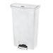 Rubbermaid 1883559 18 gal Rectangle Plastic Step Trash Can, 19 43/64" L x 12 15/64" W x 31 39/64" H, White-cityfoodequipment.com