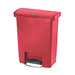 Rubbermaid 1883564 8 gal Rectangle Plastic Step Trash Can, 16 47/64" L x 10 21/32" W x 21 7/64" H, Red-cityfoodequipment.com