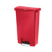 Rubbermaid 1883566 13 gal Rectangle Plastic Step Trash Can, 17 31/32" L x 11 31/64" W x 28 3/10" H, Red-cityfoodequipment.com