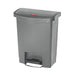 Rubbermaid 1883600 8 gal Rectangle Plastic Step Trash Can, 16 47/64" L x 10 21/32" W x 21 7/64" H, Gray-cityfoodequipment.com