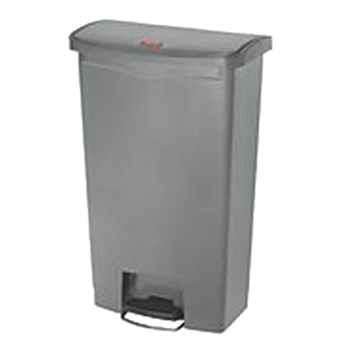 Rubbermaid 1883604 18 gal Rectangle Plastic Step Trash Can, 19 43/64" L x 12 15/64" W x 31 39/64" H, Gray-cityfoodequipment.com