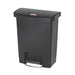 Rubbermaid 1883609 8 gal Rectangle Plastic Step Trash Can, 16 47/64" L x 10 21/32" W x 21 7/64" H, Black-cityfoodequipment.com